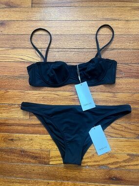 NWT ZARA Black Underwire Two-Piece Bikini